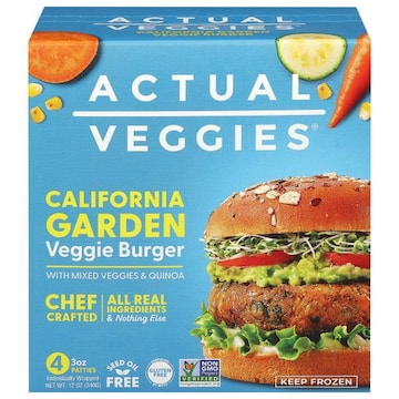 Actual Veggies California Garden Veggie Burger with Mixed Veggies & Quinoa
