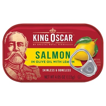 King Oscar Skinless & Boneless Premium Salmon in Olive Oil with Lemon