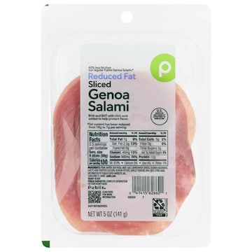 Publix Reduced Fat Sliced Genoa Salami