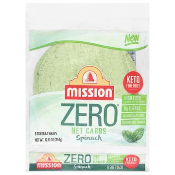 Mission Zero Net Carbs Spinach Tortilla Wraps