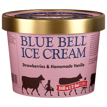 Blue Bell Strawberries & Homemade Vanilla Ice Cream