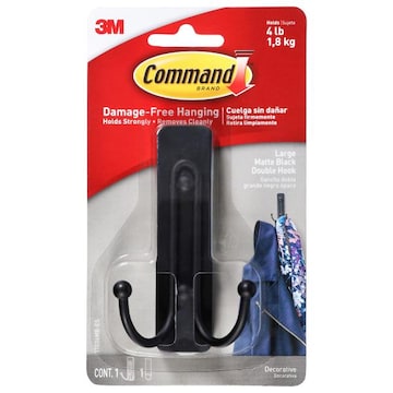 Command Matte Black Large Double Hook