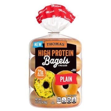 Thomas' Pre-Sliced High Protein Plain Bagels