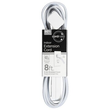 Cordinate Indoor Braided 8 ft Extension Cord