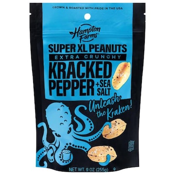 Hampton Farms Extra Crunchy Kracked Pepper + Sea Salt Super XL Peanuts
