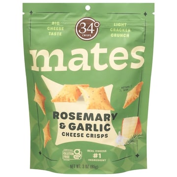 34 Degrees Mates Rosemary & Garlic Cheese Crisps
