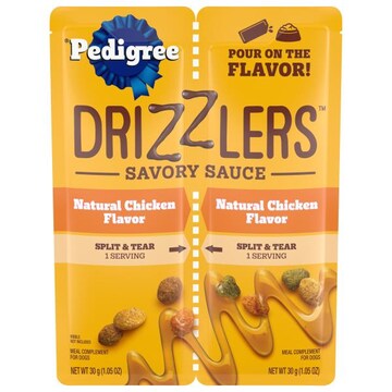 Pedigree Drizzlers Savory Sauce Natural Chicken Flavor Meal Complement for Dogs
