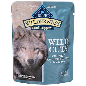 Blue Buffalo Blue Wilderness Trail Toppers Wild Cuts Natural Chunky Chicken Bites in Hearty Gravy Topper/Snack for Dogs