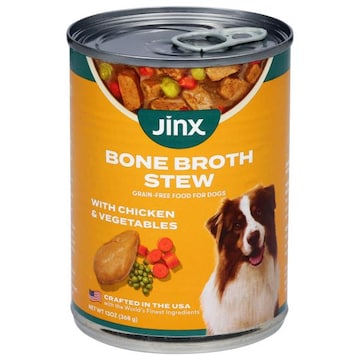 Jinx Grain-Free Bone Broth Stew Food for Dogs with Chicken & Vegetables