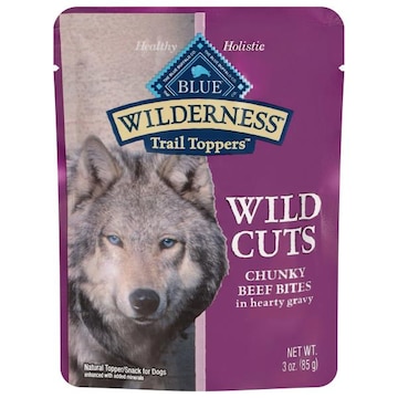 Blue Wilderness Trail Toppers, Wild Cutschunky Beef Bites in Hearty Gravy