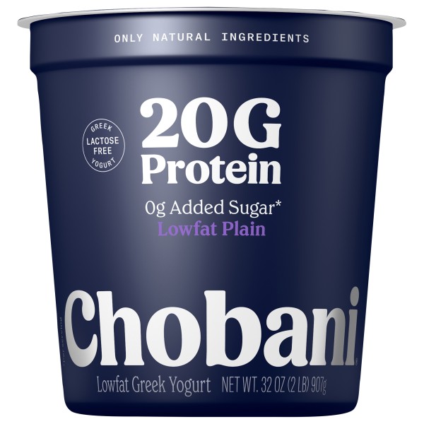 Chobani 20G Protein Lowfat Greek Yogurt Plain 32oz Yogurt, Greek