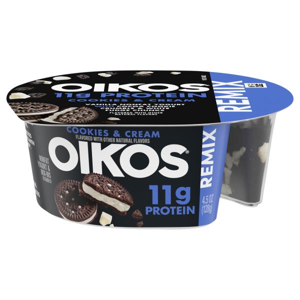 Oikos Vanilla Cookies and Creme High Protein Mixin Nonfat Greek