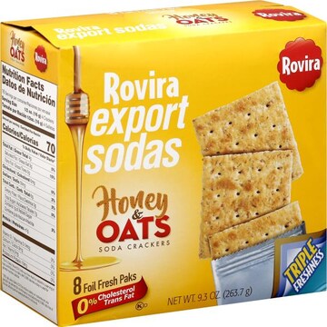 Rovira Export Sodas Soda Crackers, Honey & Oats