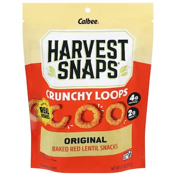 Harvest Snaps Crunchy Loops Baked Original Red Lentil Snacks