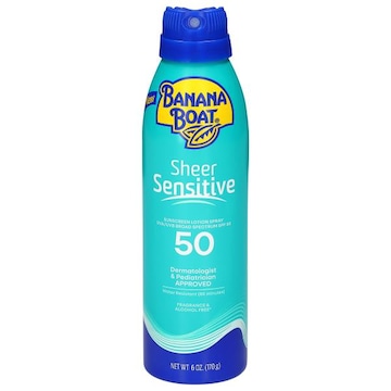 Banana Boat Sheer Sensitive Broad Spectrum SPF 50 Sunscreen Lotion Spray