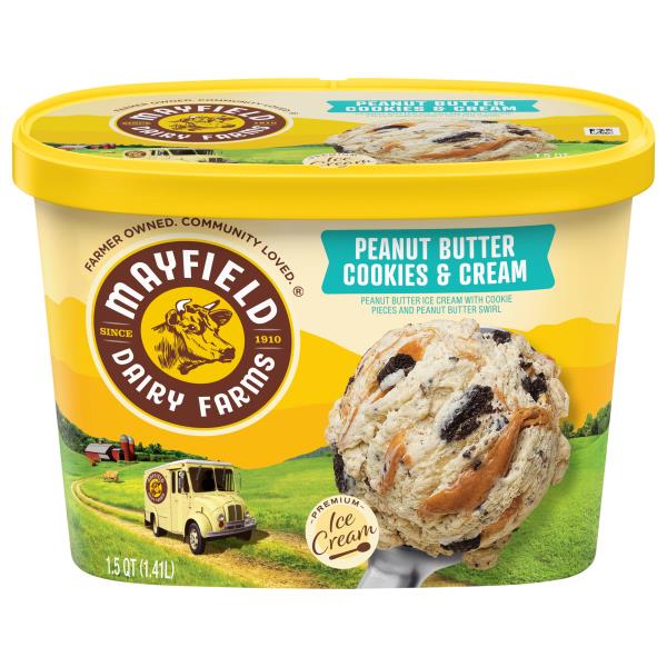 Mayfield Dairy Farms Premium Peanut Butter Cookies & Cream Ice