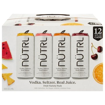 Nutrl Assorted Vodka Seltzer Fruit Variety Pack