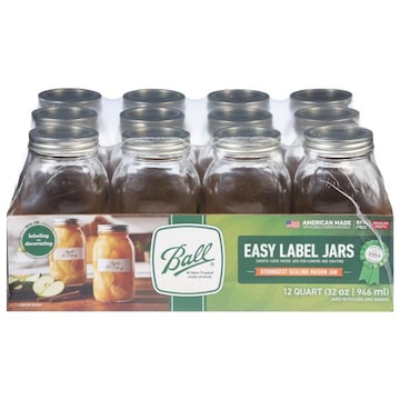 Ball Regular Mouth Easy Label Quart Jars