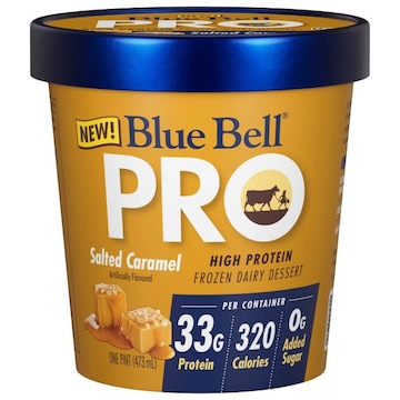 Blue Bell Pro High Protein Salted Caramel Frozen Dairy Dessert