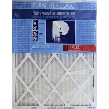 Purafilter 2000 Air Filter, Pollen & Allergen Performance, 20 x 25 x 1