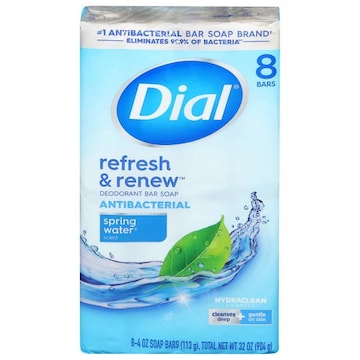 Dial Refresh & Renew Antibacterial Spring Water Scent Deodorant Bar Soap