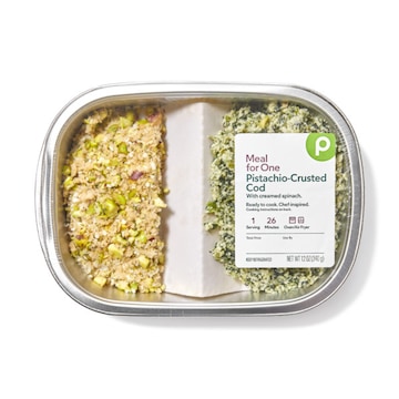 Publix Pistachio Crusted Cod, with Creamed Spinach Meal for One