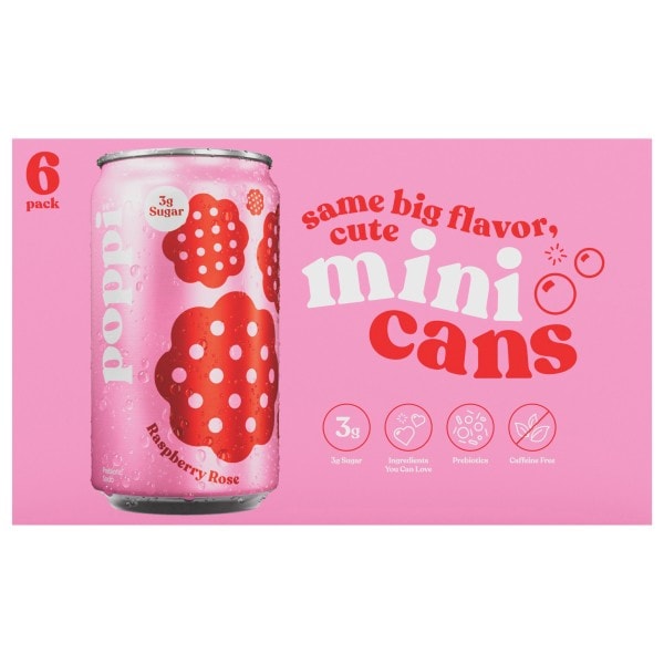 Poppi Raspberry Rose Mini Prebiotic Soda | Publix Super Markets