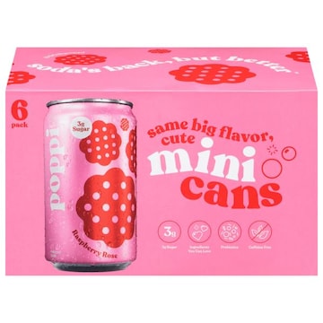 Poppi Prebiotic Soda, Raspberry Rose