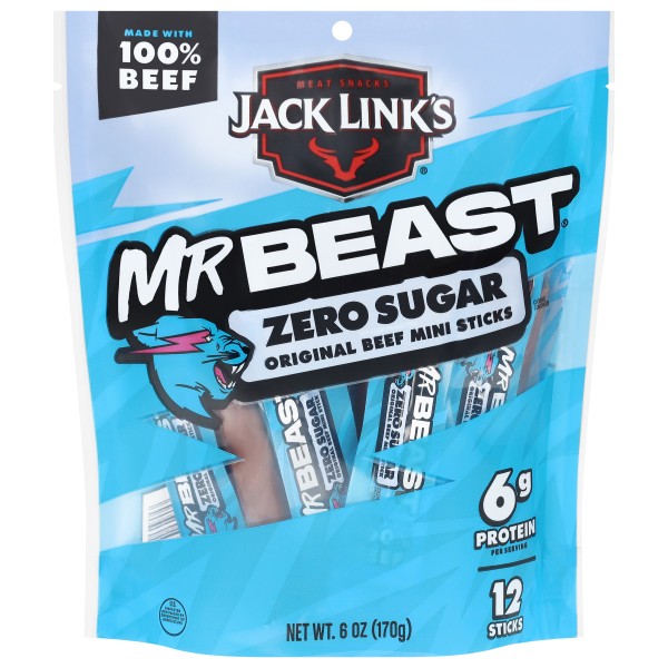 Jack Link's Zero Sugar Mr Beast Original Mini Beef Sticks | Publix