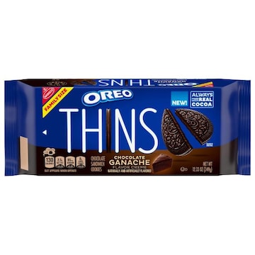 Oreo Thins Chocolate Ganache Flavor Creme Sandwich Cookies Family Size