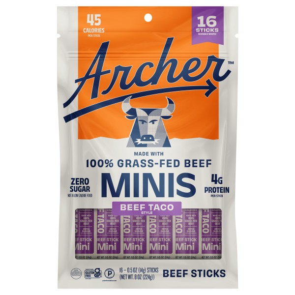 Archer Grass-Fed Mild Beef Taco Style Minis Beef Sticks | Publix