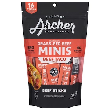 Country Archer Provisions Beef Taco Style Minis Beef Sticks