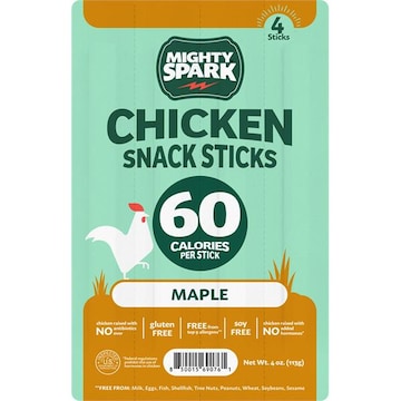 Mighty Spark Maple Chicken Snack Sticks, 4 Count