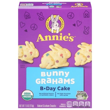 Annie's Bunny Grahams B-Day Cake Baked Graham Snacks