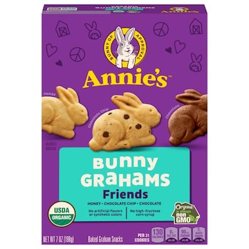 Annie's Bunny Grahams Friends Honey/Chocolate Chip/Chocolate Baked Graham Snacks