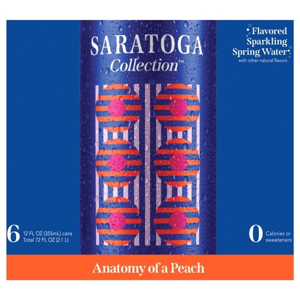 Saratoga Collection Sparkling Anatomy of a Peach Spring Water