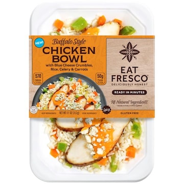 Eat Fresco Chicken Breast, Blue Cheese Crumbles & Buffalo Sauce with Rice, Celery & Carrots