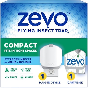 Zevo Flying Insect Trap Compact - 1 Plug In Device & 1 Cartridge