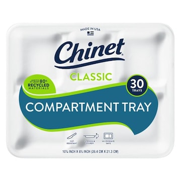 Chinet Classic White Compartment Trays