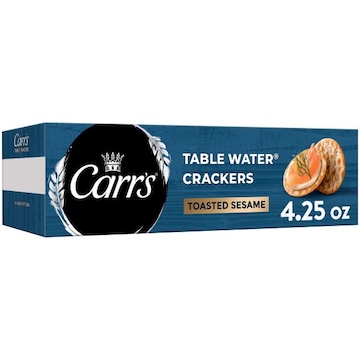 Carr's Table Water Crackers Toasted Sesame, Baked Snack Crackers