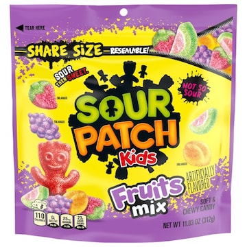 Sour Patch Kids Soft & Chewy Fruits Mix Candy Share Size