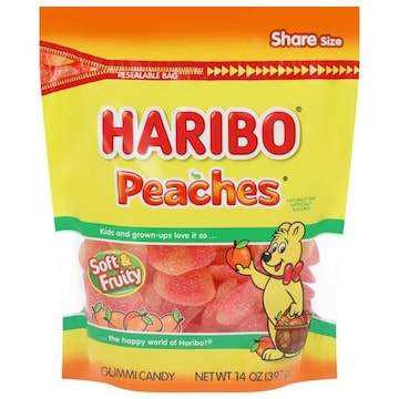 Haribo Peaches Gummi Candy Share Size