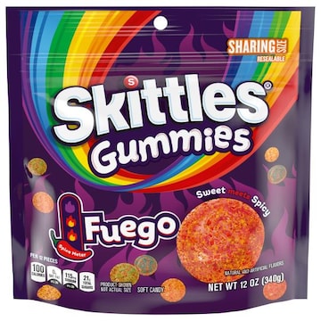 Skittles Fuego Gummies Sharing Size