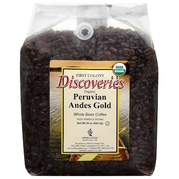 White Coffee Whole Bean Peruvian Andes Gold Coffee