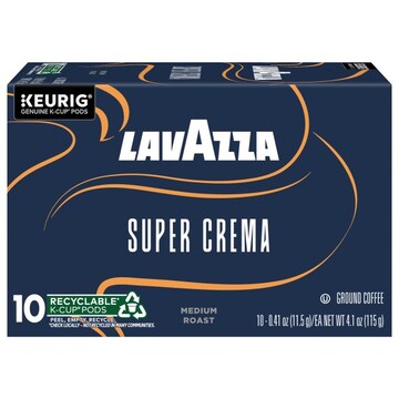 Lavazza K-Cup Pods Ground Medium Roast Super Crema Coffee