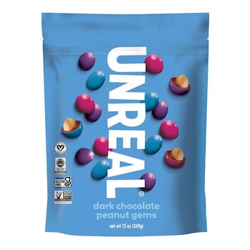 Unreal Unreal Dark Chocolate Peanut Gems, 13 oz