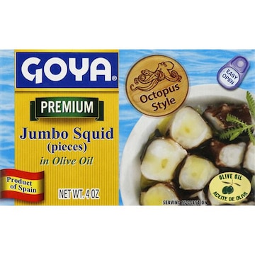 Goya Squid Pieces, Premium, Jumbo, in Olive Oil
