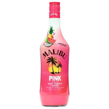 Malibu Pink Tropical Fruit Flavored White Rum with Tropical Liqueur