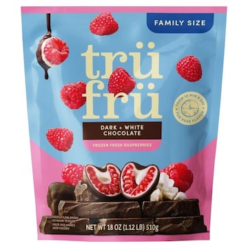 Tru Fru Frozen Fresh Dark + White Chocolate Raspberries