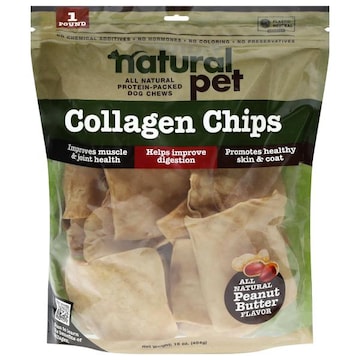 Natural Pet Collagen Chips Peanut Butter Flavor Dog Chews